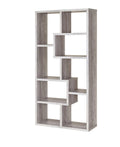 Grey 8-Shelf Staggered Bookcase E70211