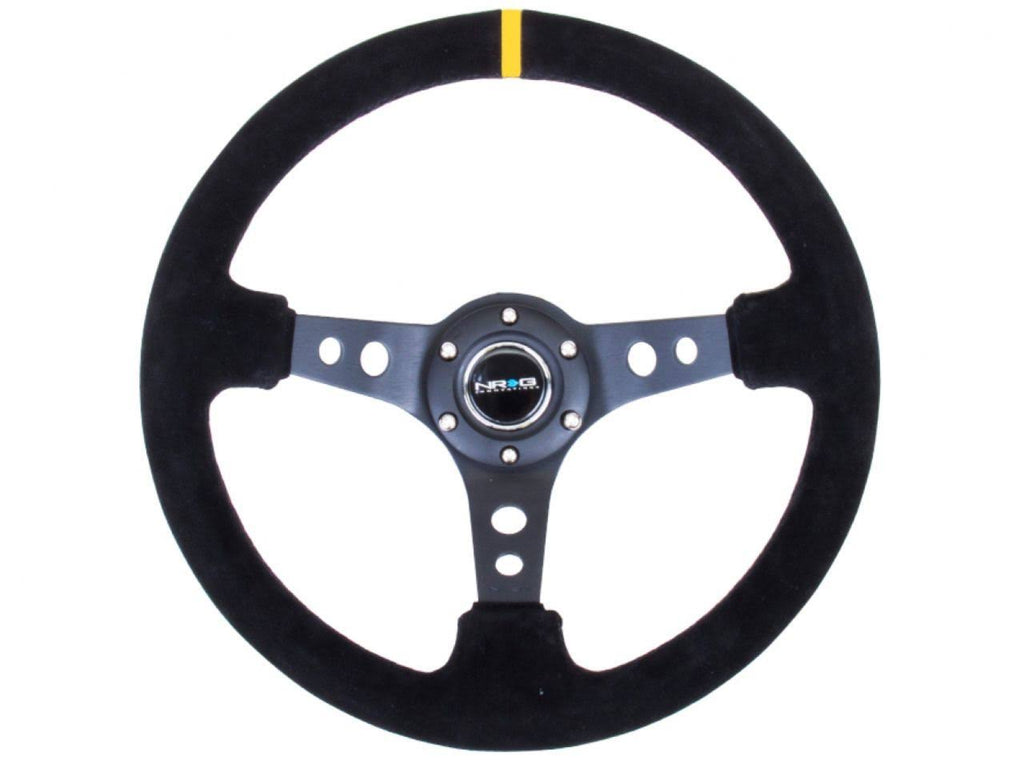 Suede Black Stitch Reinforced Sport Steering Wheel 350mm Y76462