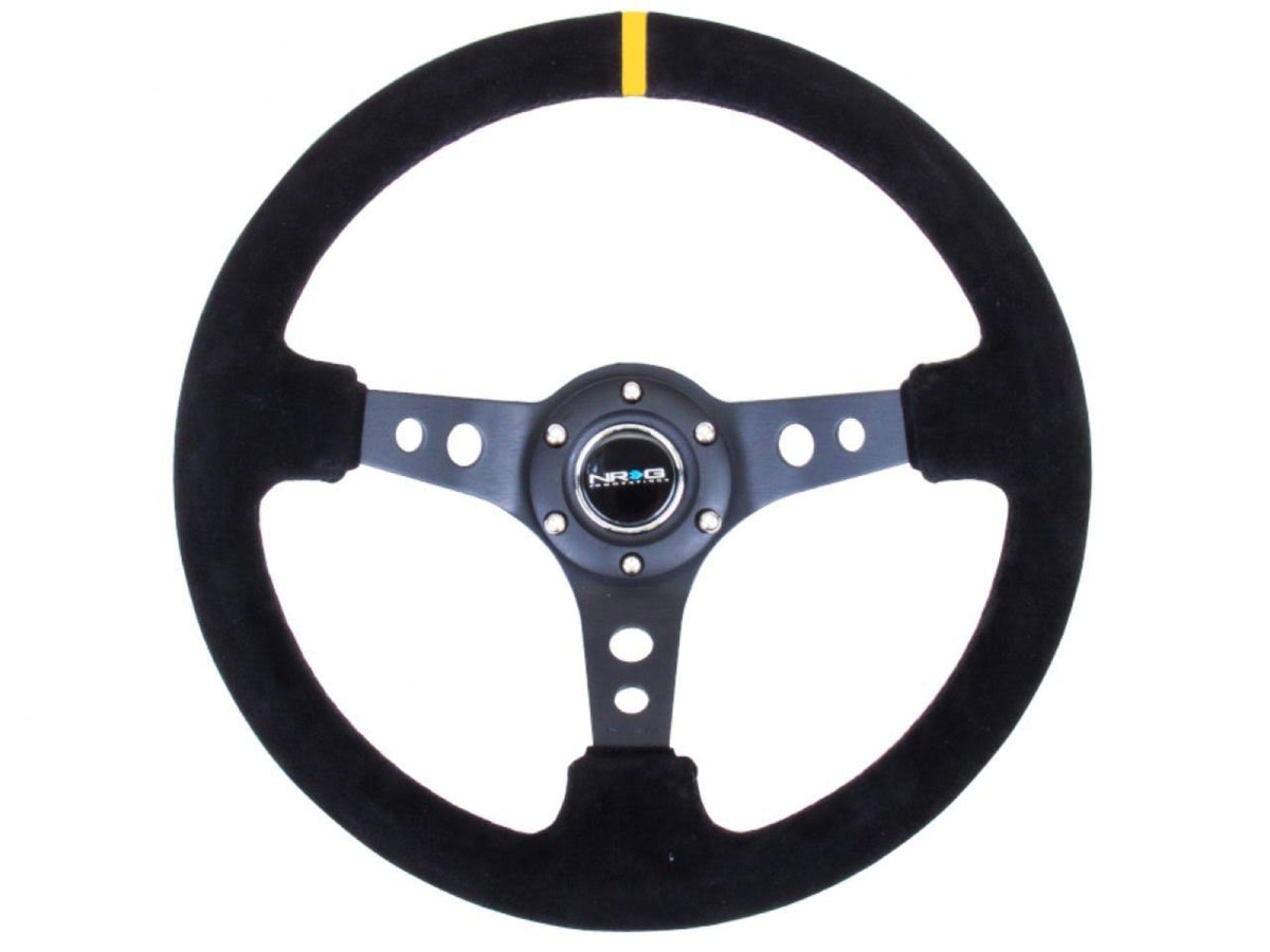 Suede Black Stitch Reinforced Sport Steering Wheel 350mm Y76462