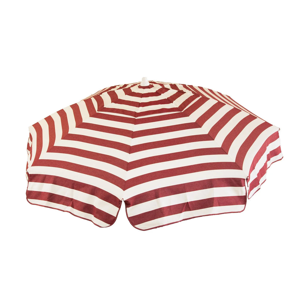 6 ft Khaki and White Stripe Beach Umbrella Y919