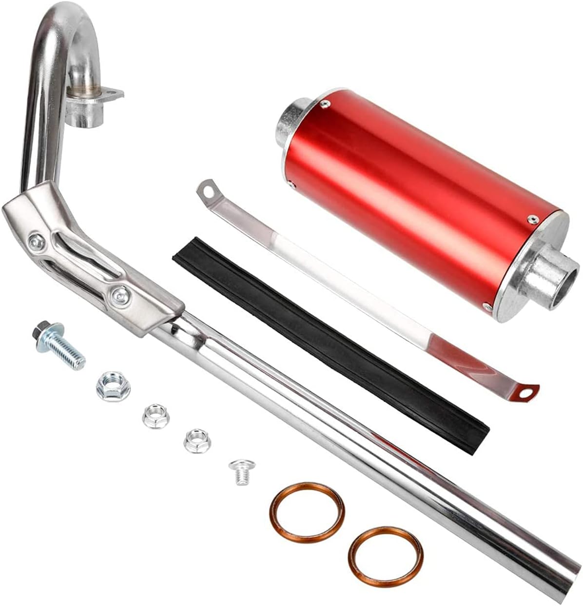 Red Pack of 2 Muffler Exhaust Silencer Pipe Head Assembly for Dirt Pit Bike E10459