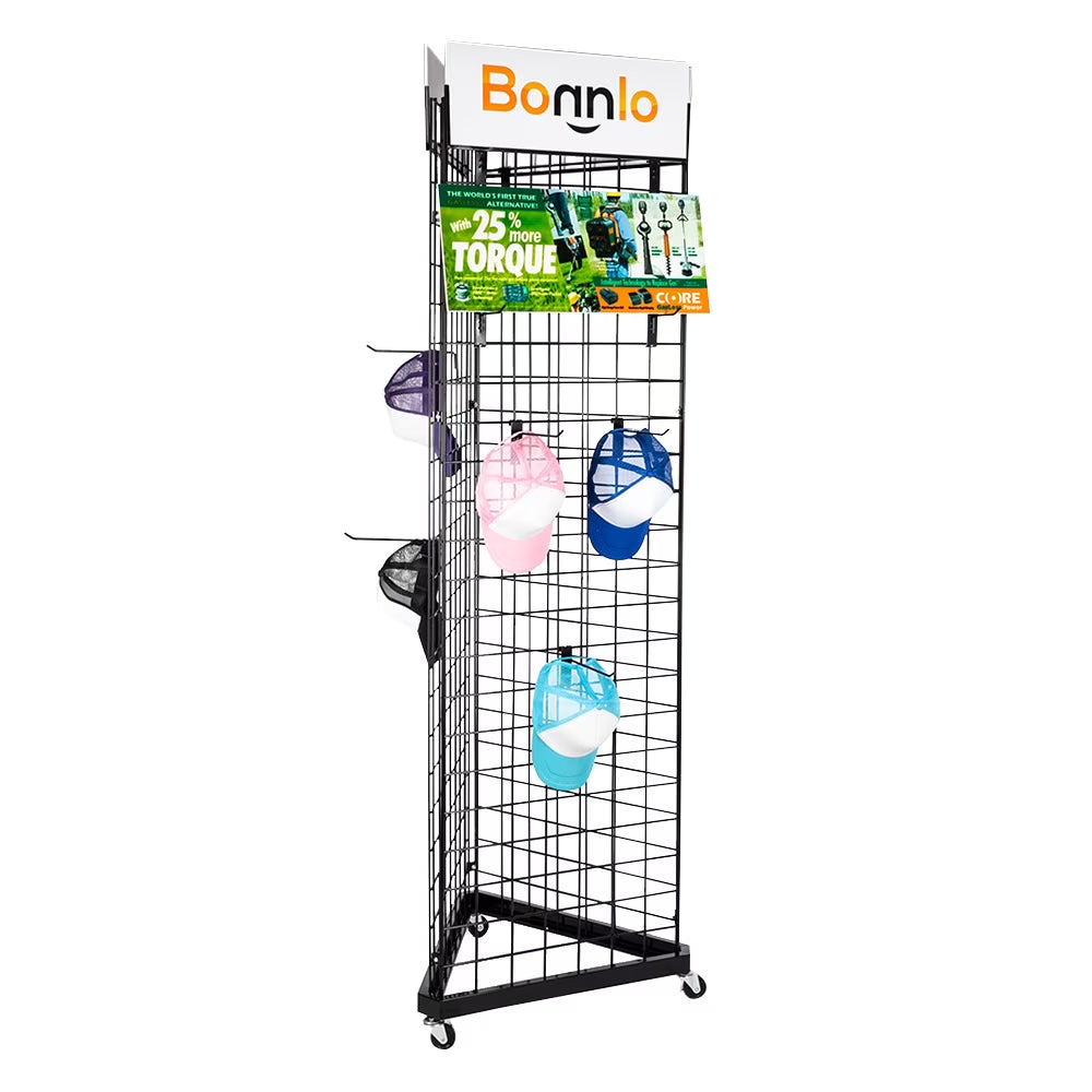 Triangle Wire Grid Panel Tower with Base and Casters X782188