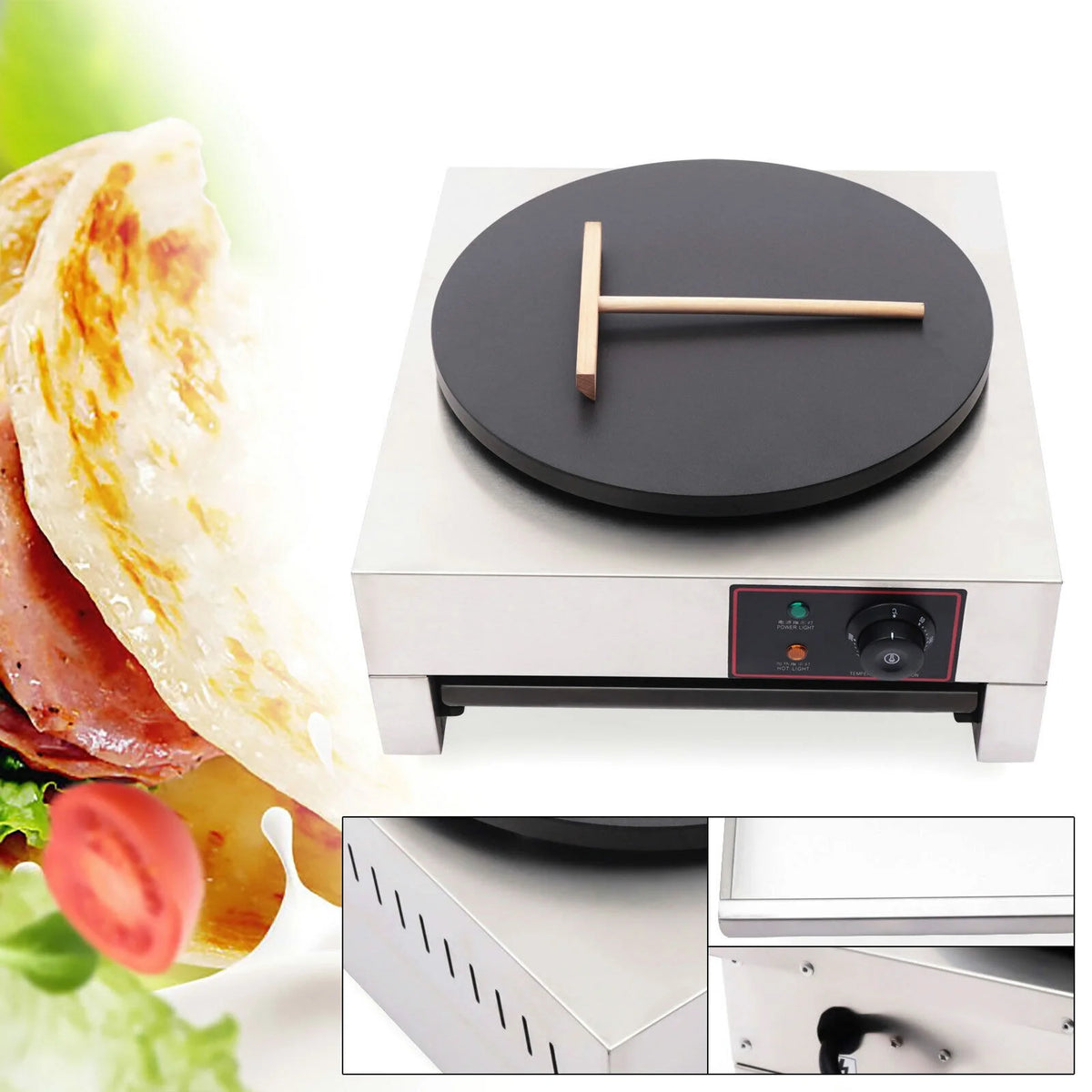 16" Commercial Electric Crepe Maker Pancake Machine Non Stick Hotplate I820