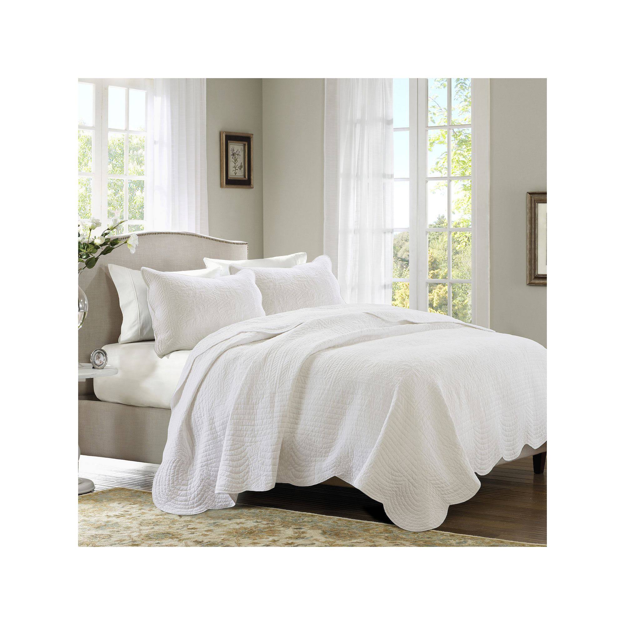 3 Piece Coverlet Set King/Cal King White V2258