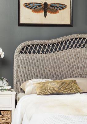 Antique Grey Rattan Full Headboard L84241