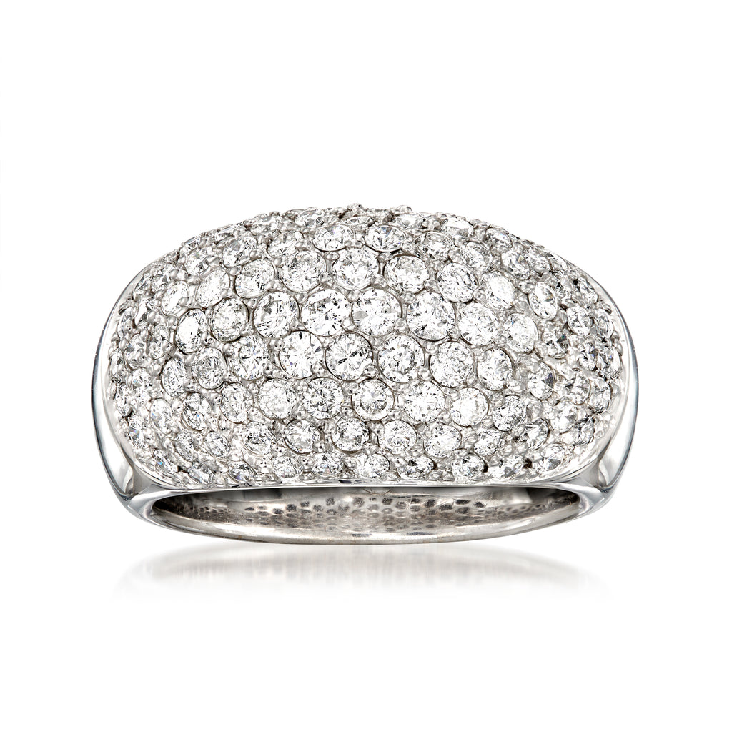 Vintage Pave Diamond Dome Ring in 18kt White Gold M965