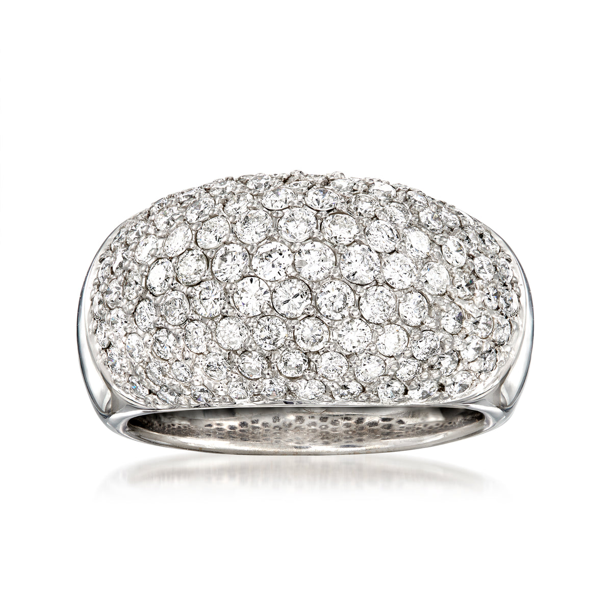 Vintage Pave Diamond Dome Ring in 18kt White Gold M965