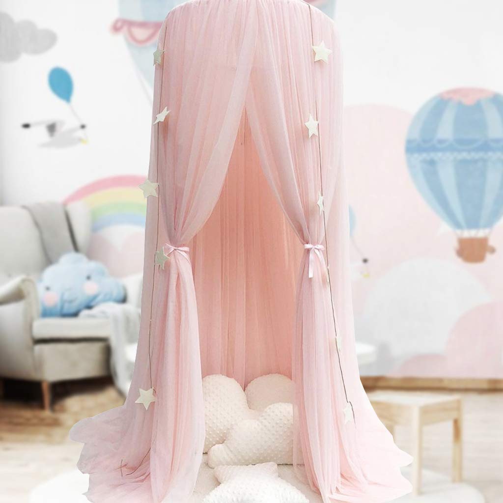 White Princess Bed Canopy Mosquito Net Dome Curtains M3339