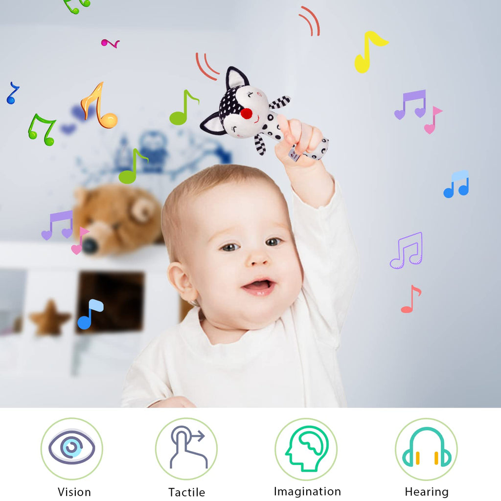 Baby Soft Rattles Teether Plush Rings for Infants 0 3 6 Months G4296