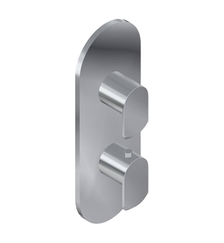 Polished Chrome Round 2-Hole Trim Plate with Phase Handles K170