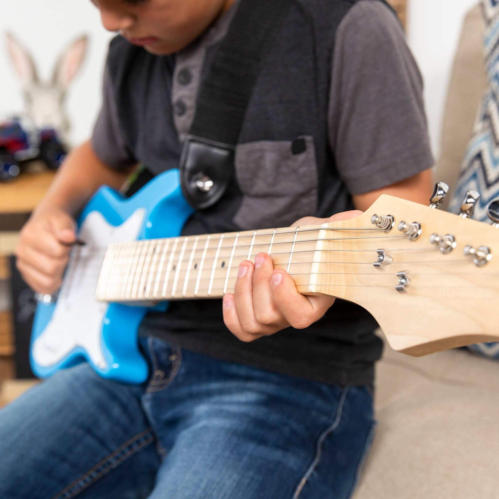Light Blue Kids Electric Guitar Starter Kit with 5W Amplifier N860034