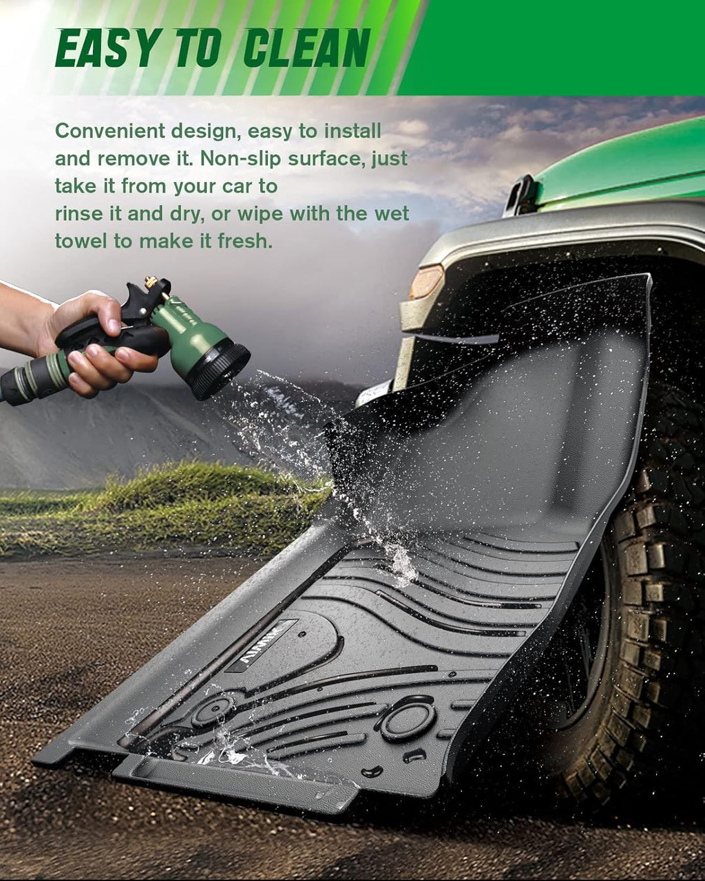 Black TPE All Weather Floor Mats Full Set X795039