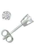 1/4ct TW Round Natural Diamond Stud Earrings in 14K White Gold F72809