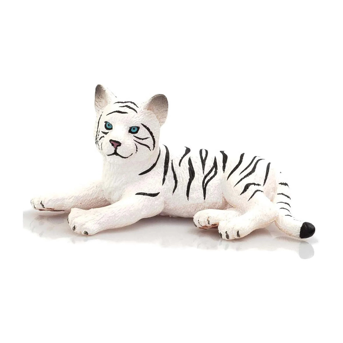 White Tiger Cub Lying Down Animal Figure P6079