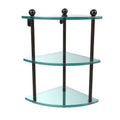 Three Tier Corner Glass Shelf Oil Rubbed Bronze G767