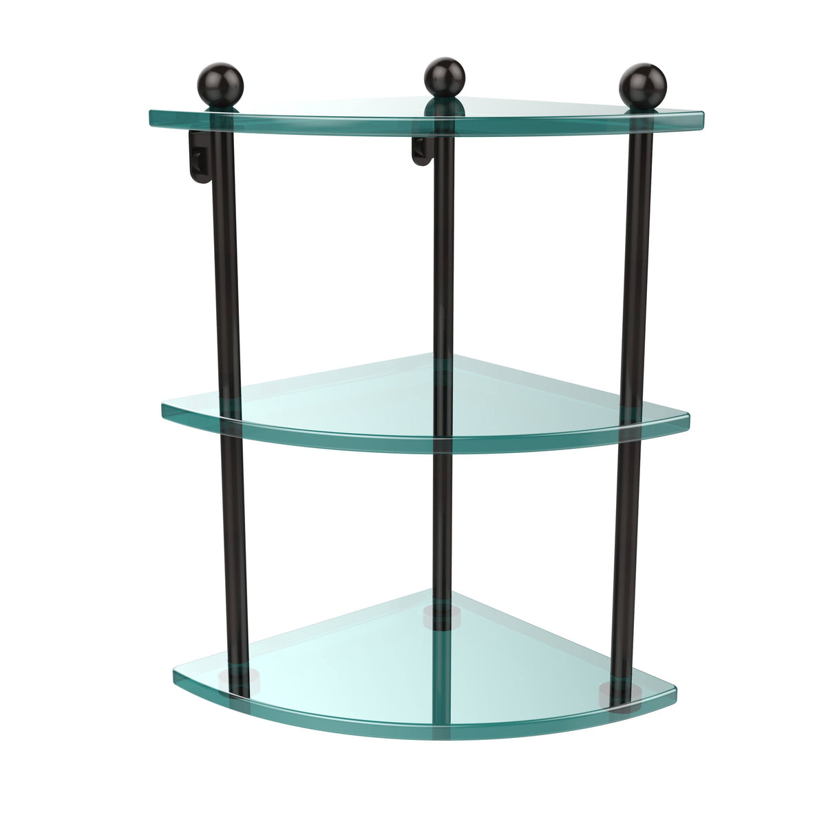 Three Tier Corner Glass Shelf Oil Rubbed Bronze G767