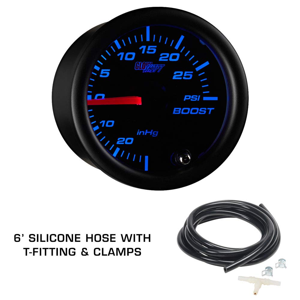 Tinted 7 Color 30 PSI Boost/Vacuum, 100 PSI Oil Pressure & Water Temperature Gauges, Black Triple Pillar Pod O994135