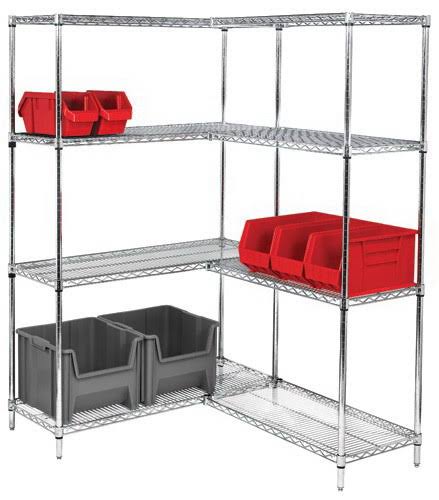 Chrome Wire Shelving Starter Kit 72inch W x 30inch D x 86Inch H W734840