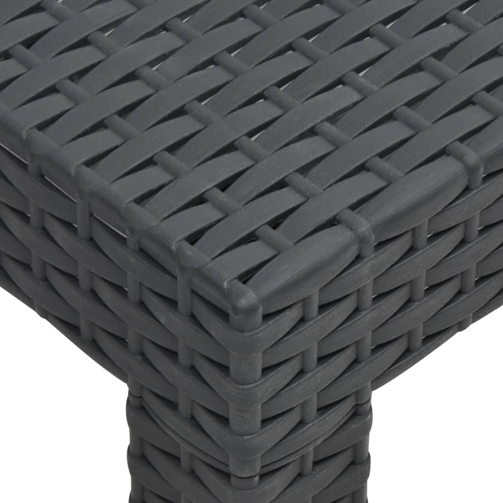 2 Piece Patio Lounge Set with Cushions Sofa Chair Coffee Table PP Rattan Anthracite Outdoor Sectional Sofa Set J95171