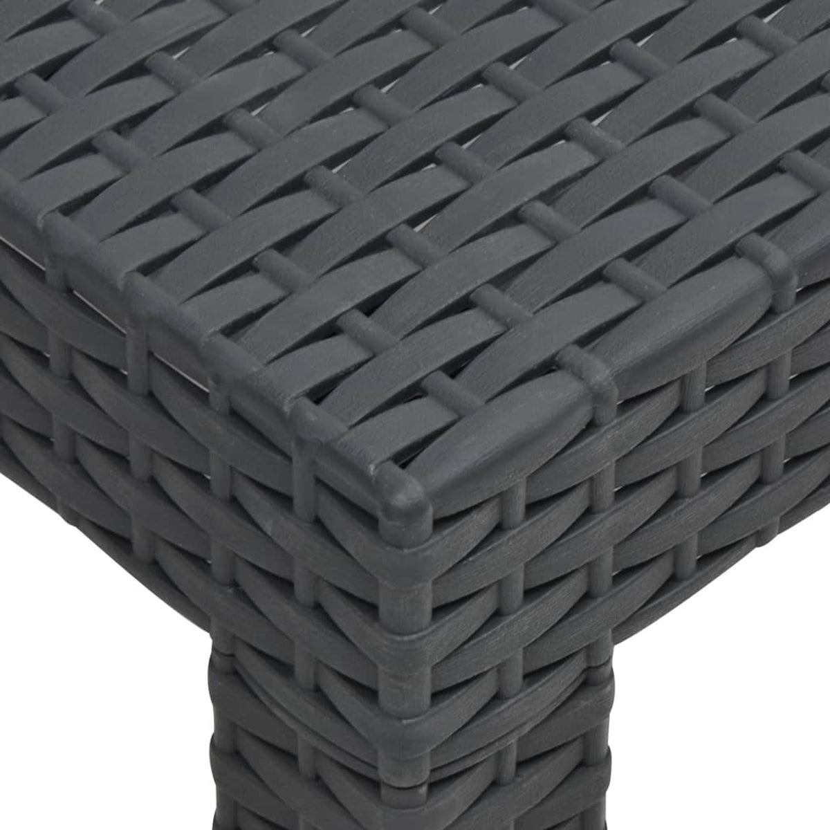 2 Piece Patio Lounge Set with Cushions Sofa Chair Coffee Table PP Rattan Anthracite Outdoor Sectional Sofa Set J95171