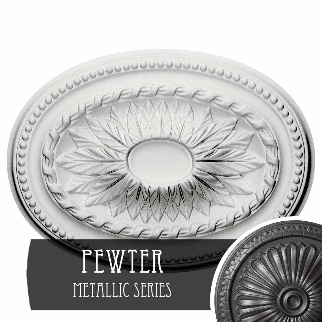 Hand-Painted Pewter Ceiling Medallion E5806