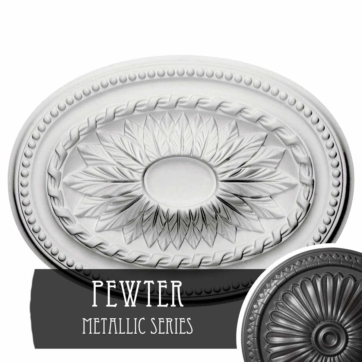 Hand-Painted Pewter Ceiling Medallion E5806