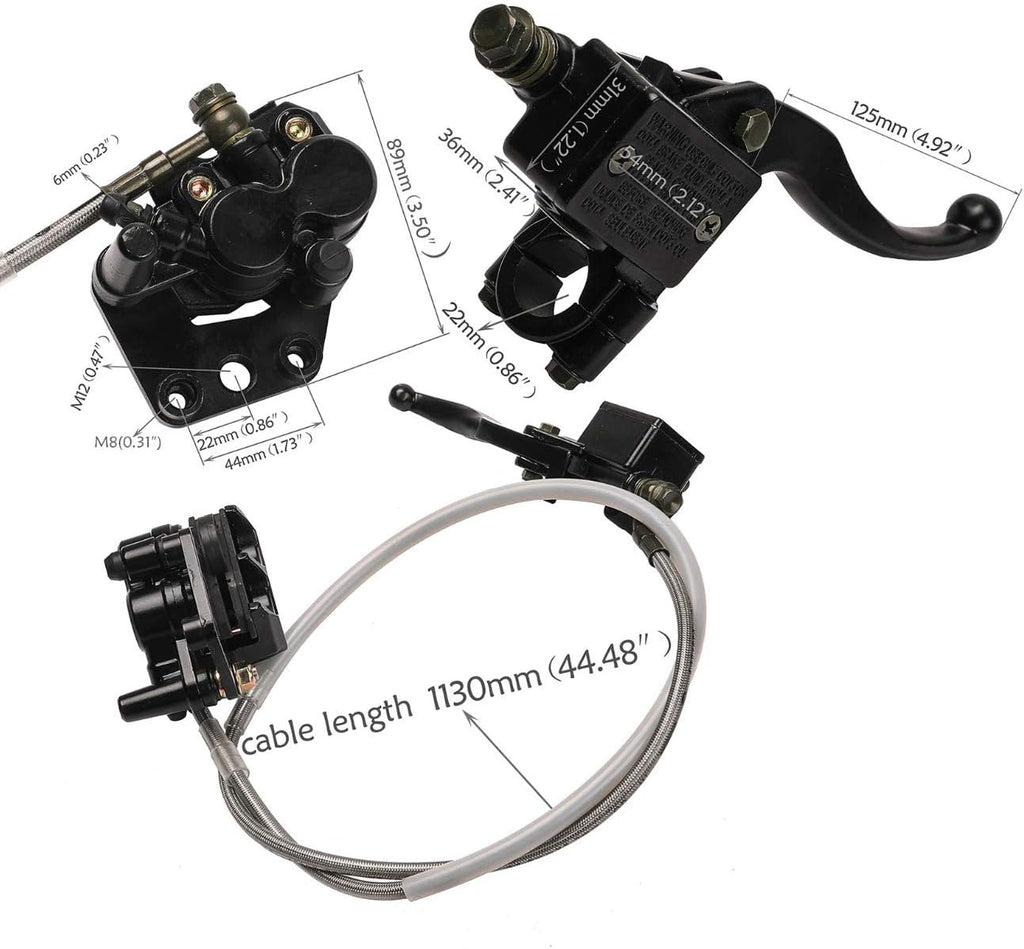 70/100-17 Front Wheel Tire Rim with Brake Disc Rotor and Hydraulic Disc Brake Caliper Set B248