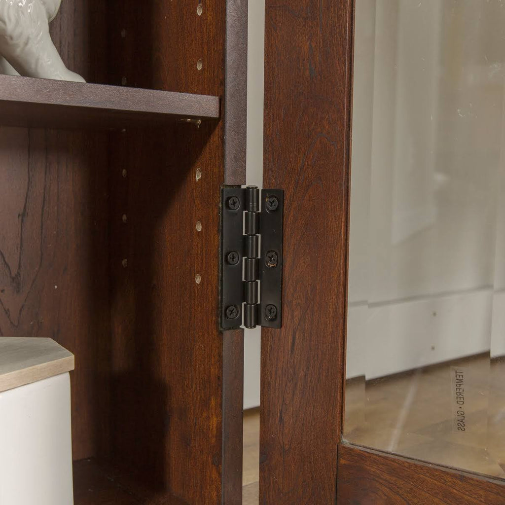 Black Wood Media Storage Tower Cabinet A210