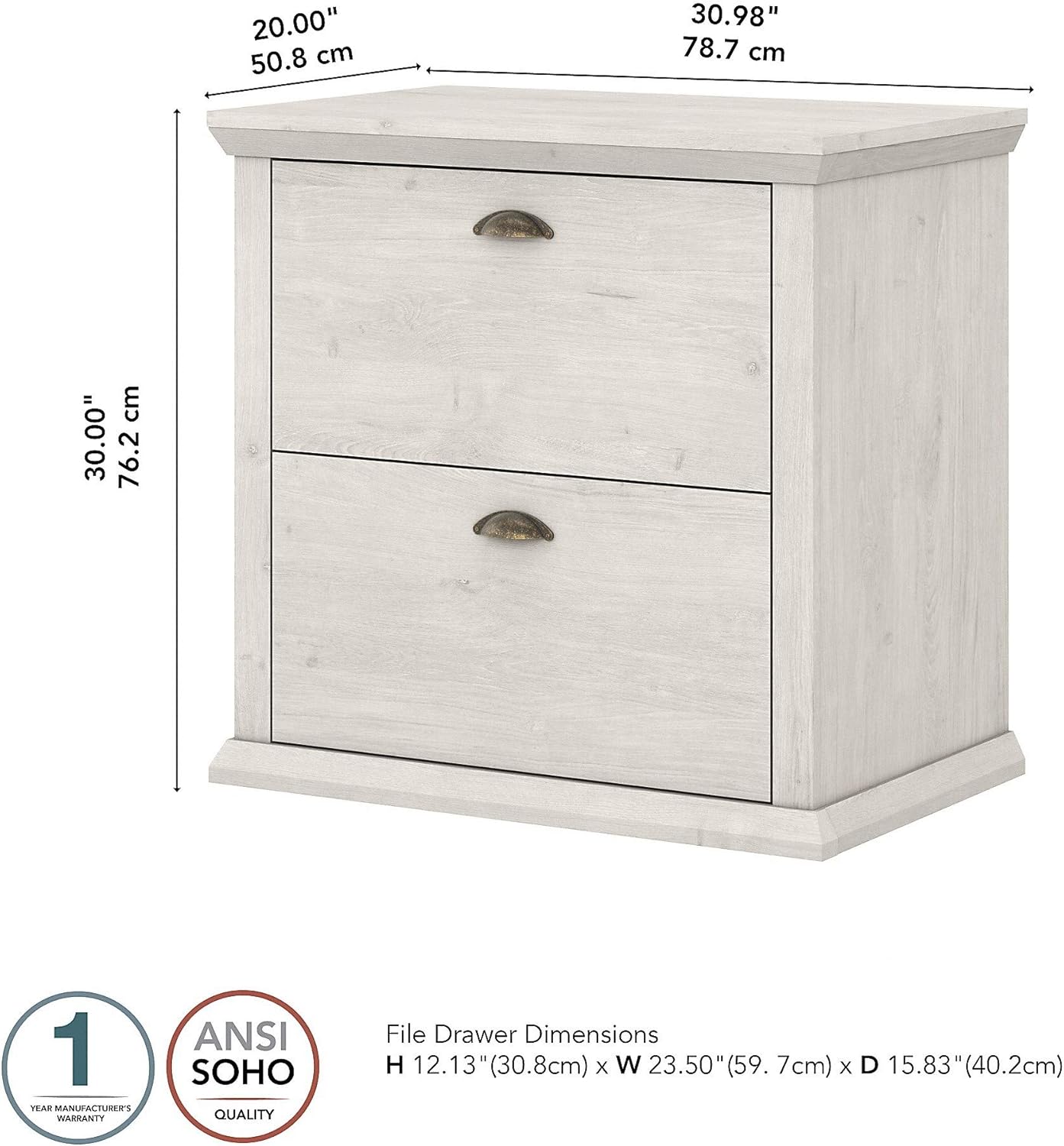 White Oak 2 Drawer Lateral File Cabinet Q377400