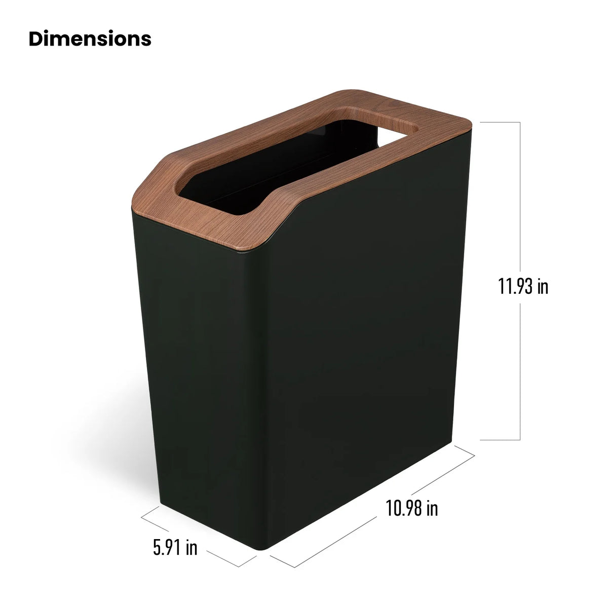 Green 2 Pack Slim Plastic Trash Can with Open Top W419