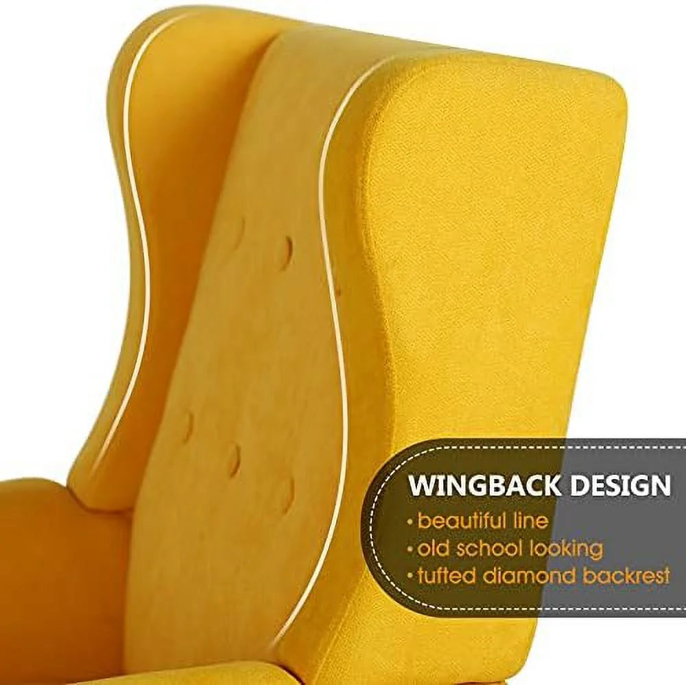 Yellow Upholstered Wingback Armchair C3467