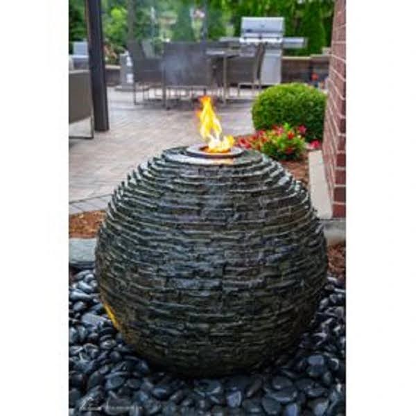Small Stacked Slate Sphere K612546