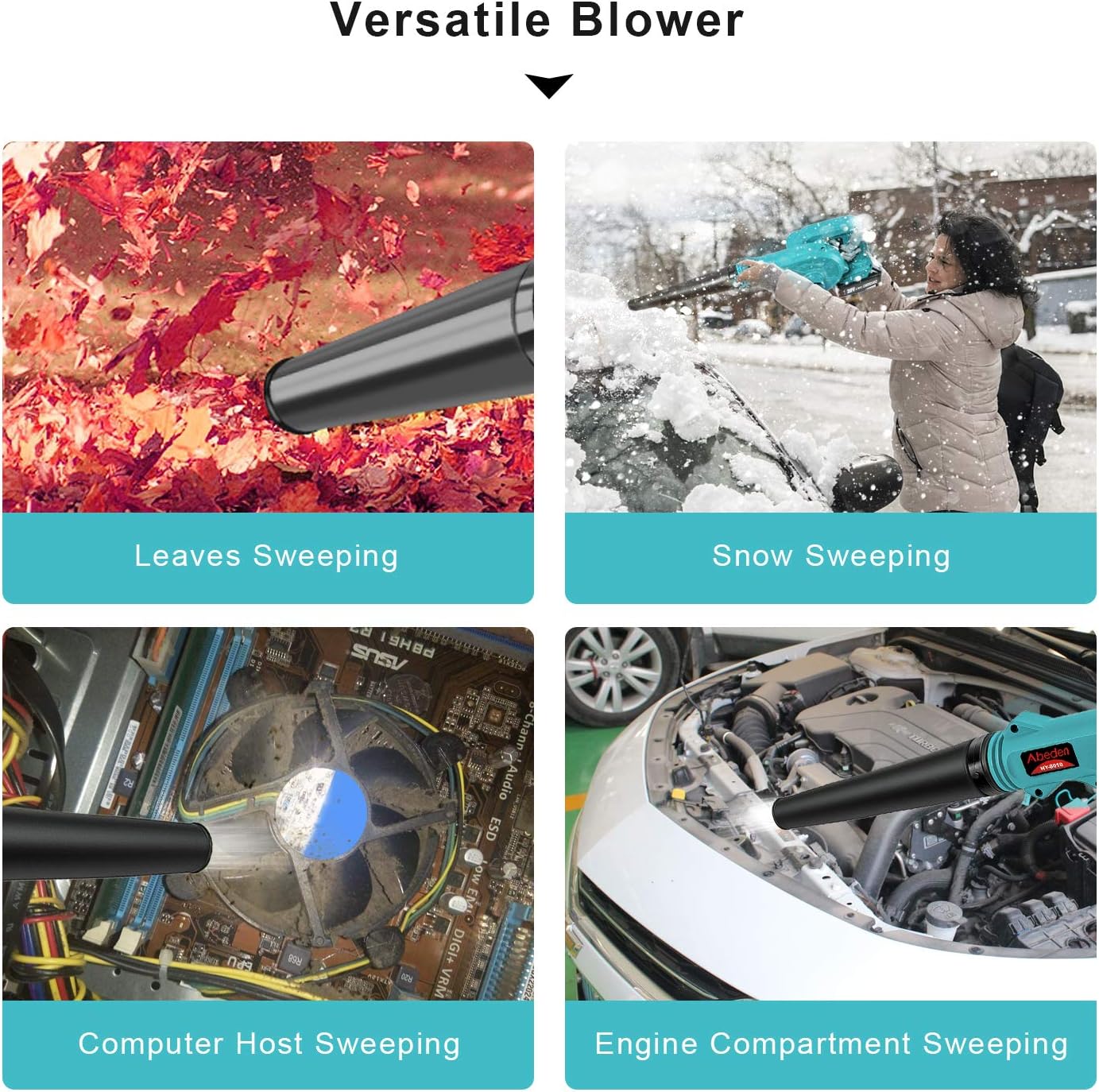 Cordless 2-in-1 Electric Handheld Leaf Blower/Vacuum with 18V 2.0 Ah Lithium Battery, Pack of 2 K893210