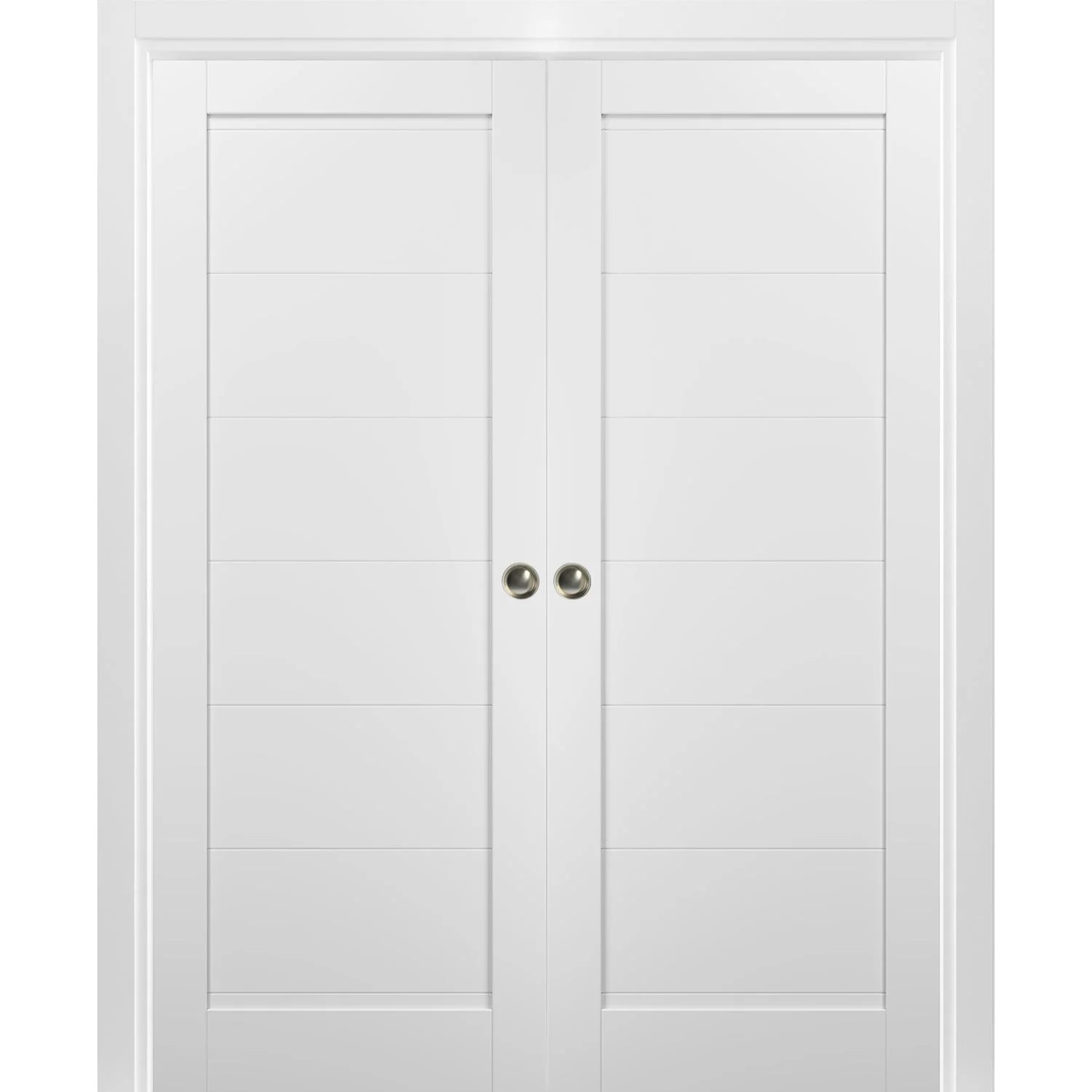 French Double Pocket Doors 48 x 96 with Frames Solid Wood Interior Sliding Closet Door X199513