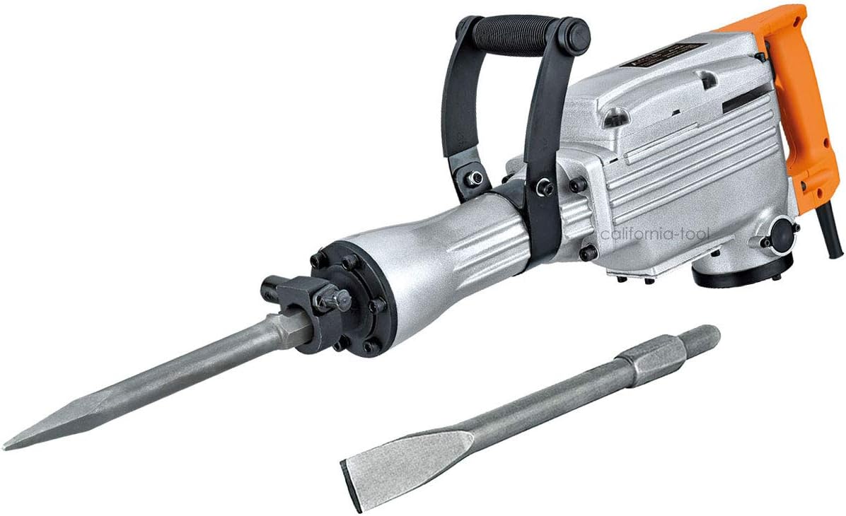 2200 Watt Electric Demolition Jack Hammer Concrete Breaker with Point and Flat Chisels T436493