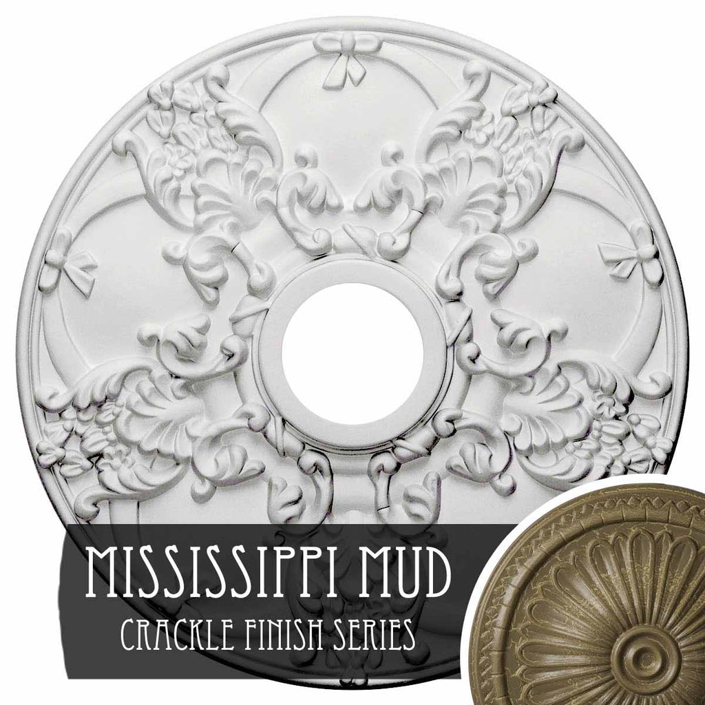Norwich Ceiling Medallion, Hand-Painted Mississippi Mud S2364
