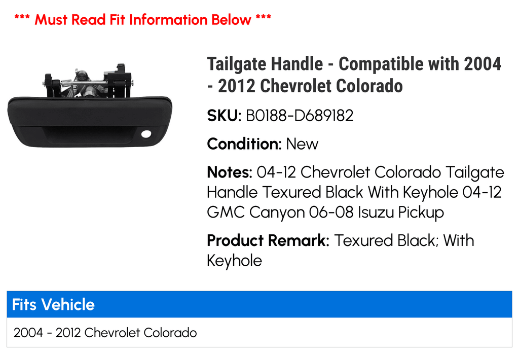 Tailgate Handle for Chevy Colorado N1404