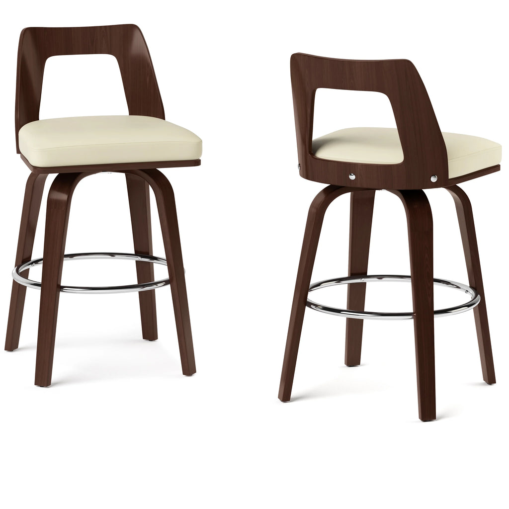 Counter Height Stool in Cream Leather A1762