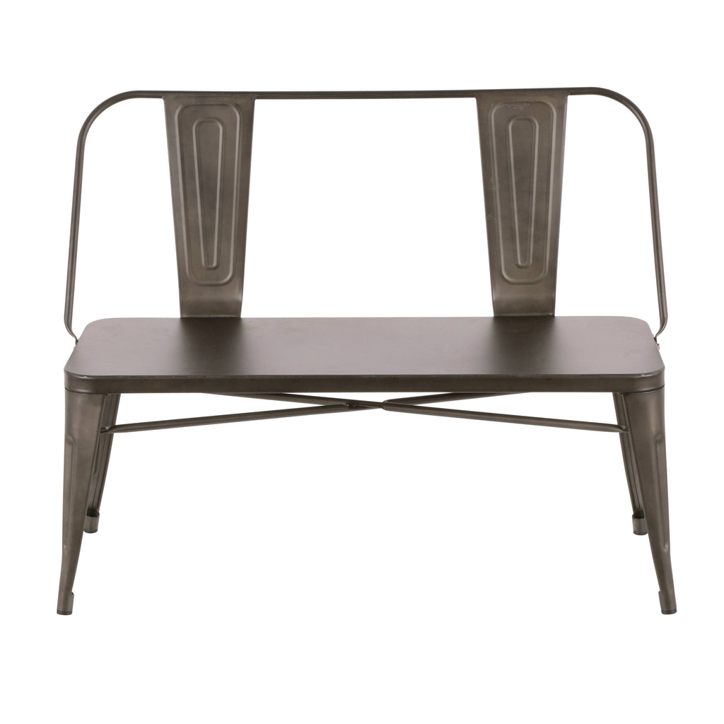 Antique Industrial Metal Bench Q85579