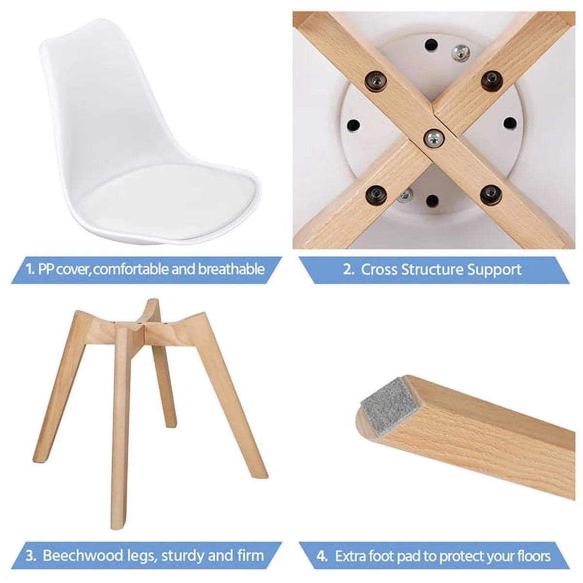 White Dining Chair Set of 4 F78221