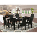 Black Leather Seat 7-piece Wood Dining Set U237421