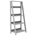 Gray 4-Shelf Wood Ladder Bookcase S227