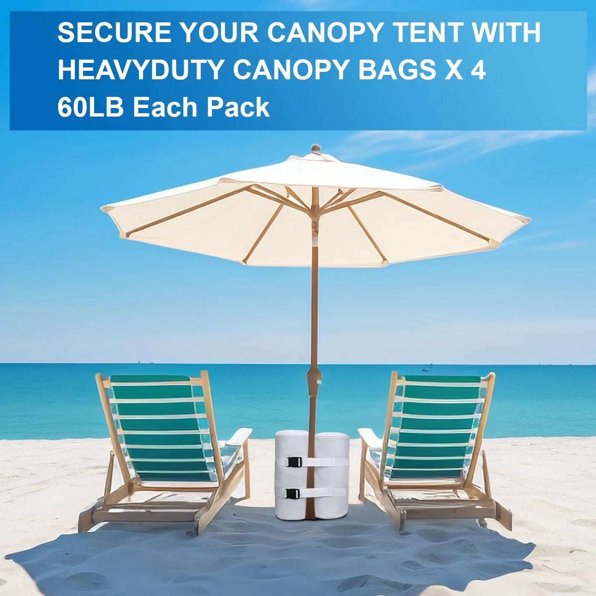 4 Pack 1680D Heavy Duty Canopy Weight Bags (240 lbs) J131129