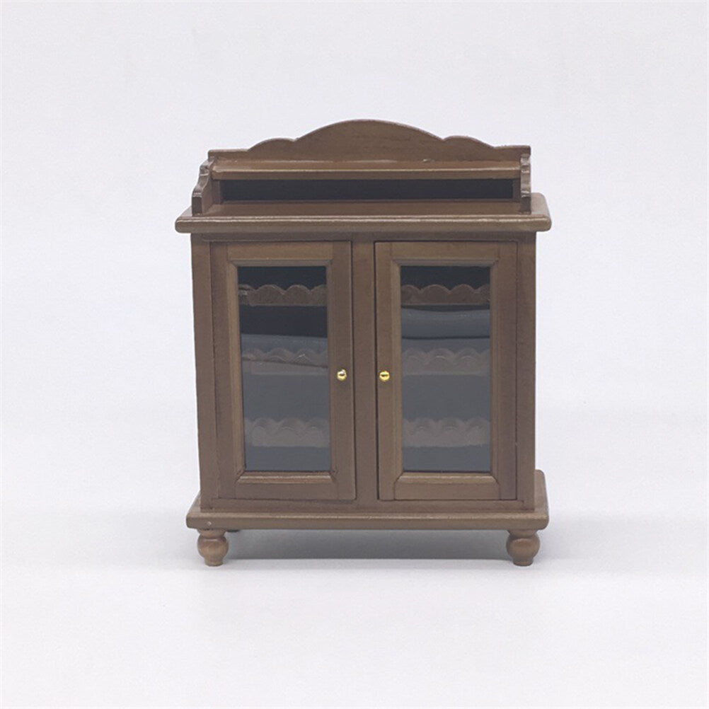 Mini Wooden Wine Cabinet Model (Walnut Color) B513625