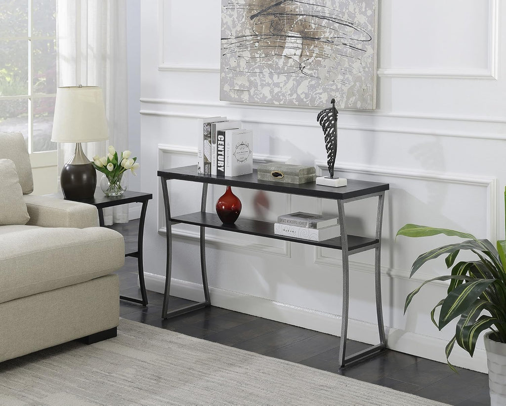 Console Table, Espresso / Slate Gray Frame H56713