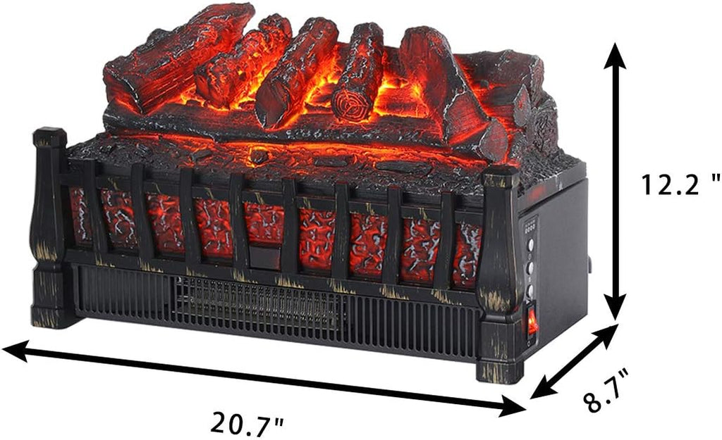 Electric Fireplace logs 21in Inserted Heater with Remote W508