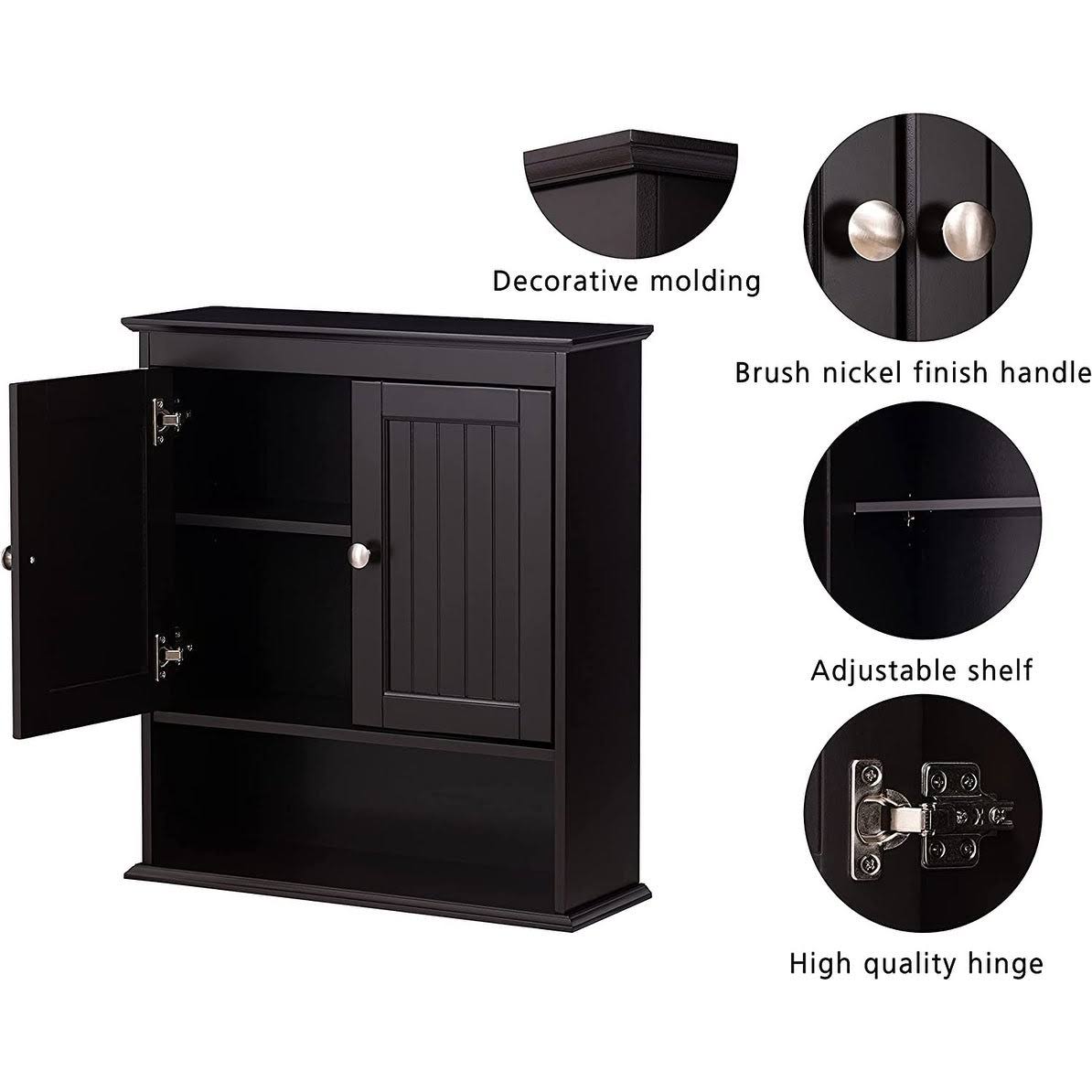 White Wooden Bathroom Wall Storage Cabinet N8332