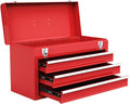 Red Steel 3 Drawer Tool Chest with Top Tray V266