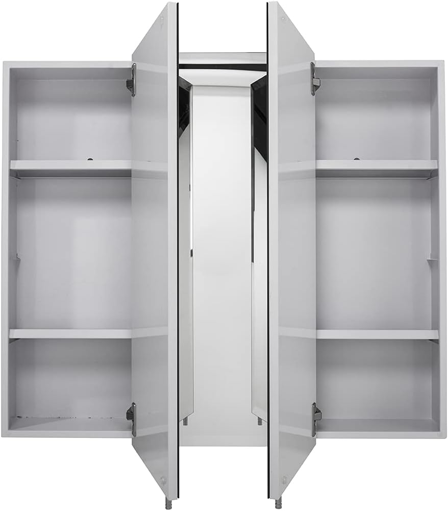 Triple Door Tri-View Cabinet, 30-Inch x 36-Inch, White U6489