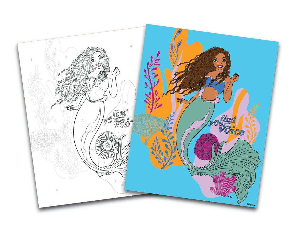 Disney Little Mermaid Color by Number Coloring Set P5743